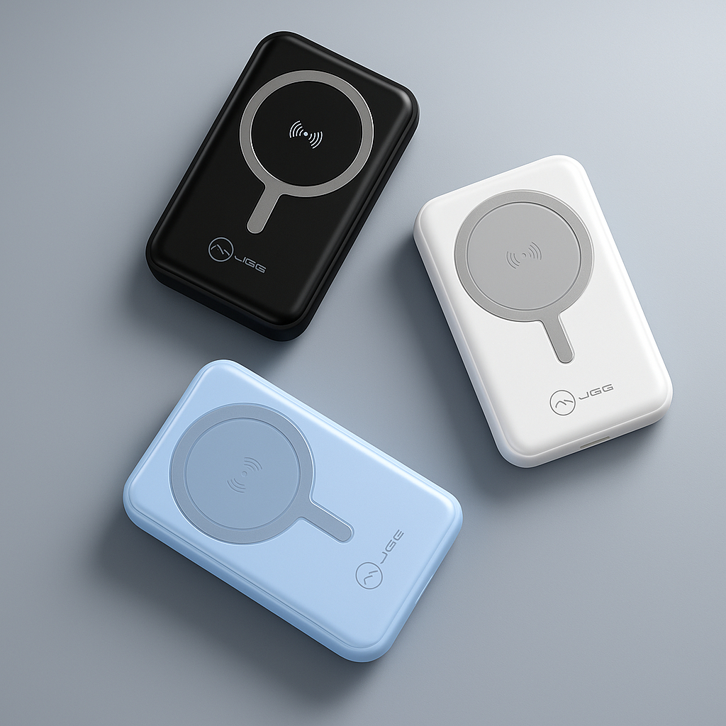 Carregador portátil magnético de 10000mAh com 3 cabos integrados e suporte de apoio, carregamento rápido PD, 22,5W anjgg