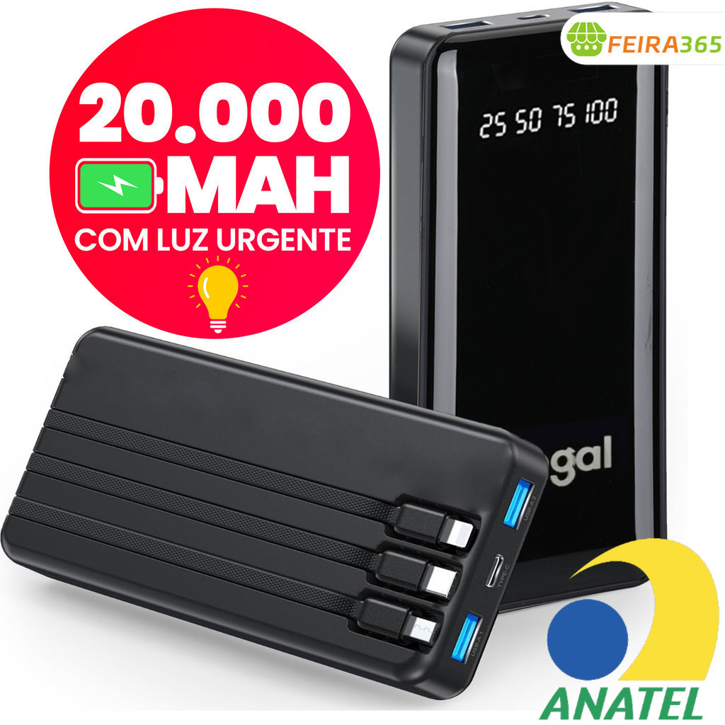 Carregador Portátil Power Bank Favo de Mel Bateria Externa 10000mah 20000mah