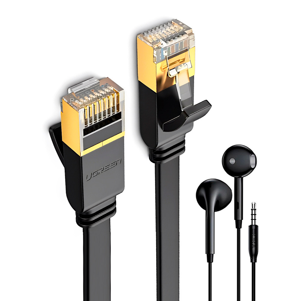 Ugreen Cabo Rede Cat 7 U/Ftp Cabo Rj45  5Metro + Fone Ouvido (K-5047-5886)