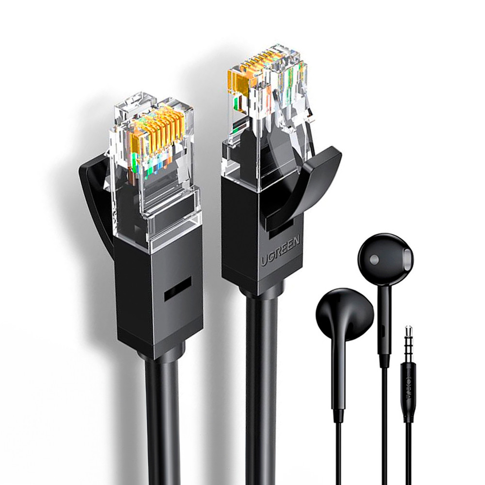 Ugreen Cabo de Rede Cat Utp 6 Cabo Rj45 1M + Fone Ouvido (K-5045-5886)