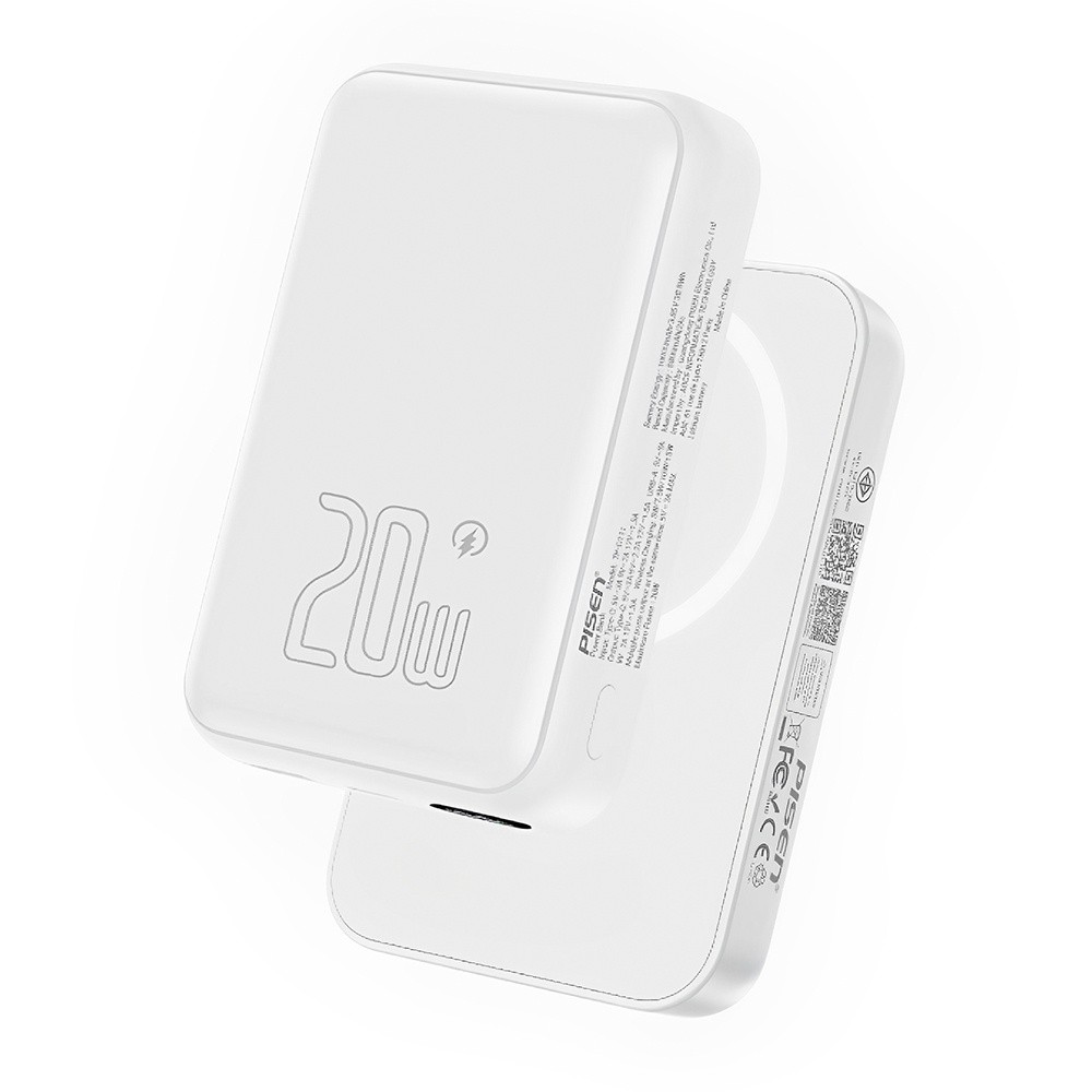 Power Bank MagSafe 10000mAh Pisen Tp-d11 Max 20W Branca