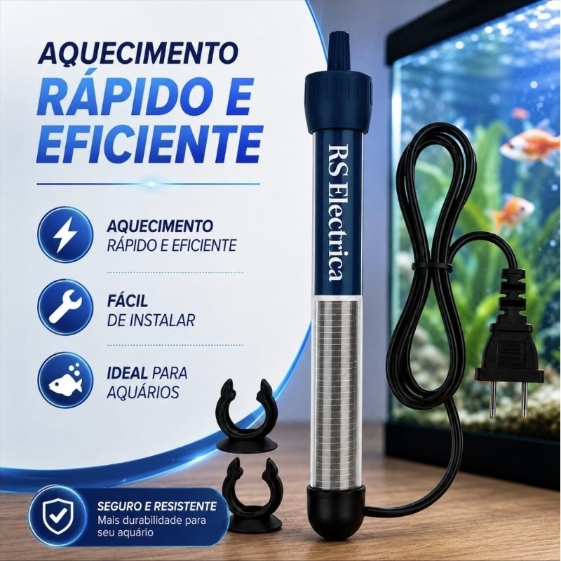 Termostato Aquecedor para Aquário 25W 50W 100W 150W 200W 300W Regulagem Automática 110V
