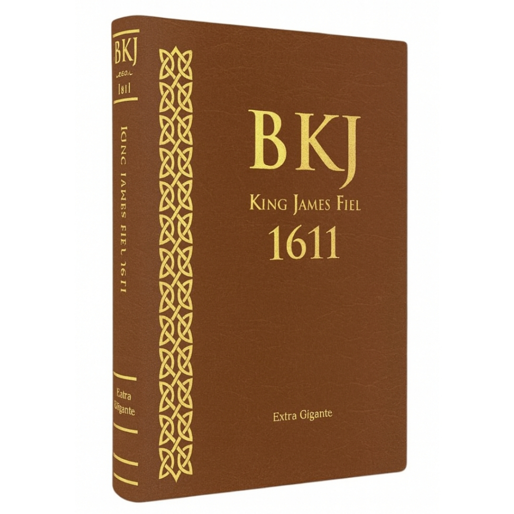Bíblia King James Fiel 1611 Letra Extra Gigante capa marrom de luxo com leitura confortável
