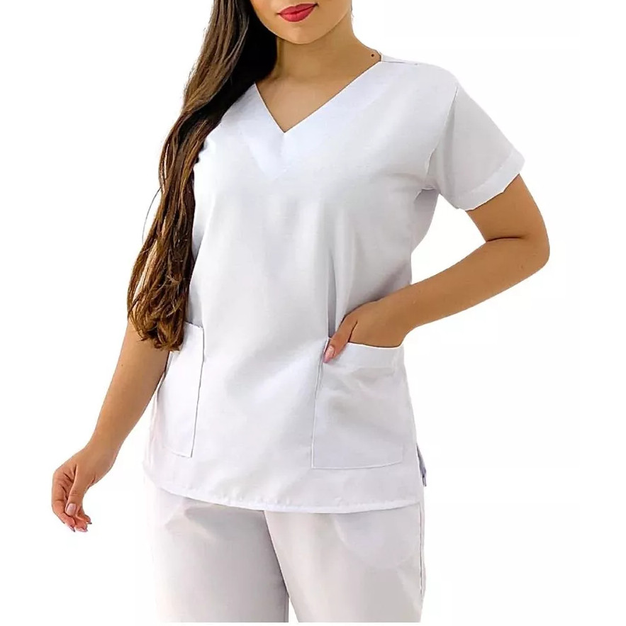 Pijama Cirúrgico Feminino Branco em Two Way