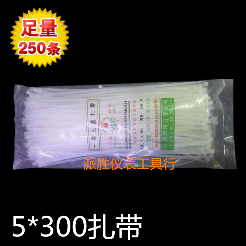 Lesheng Plastic Factory Direct Sales 5 * 300mm Enough 250 Abraçadeiras de Nylon com travamento automático brancas