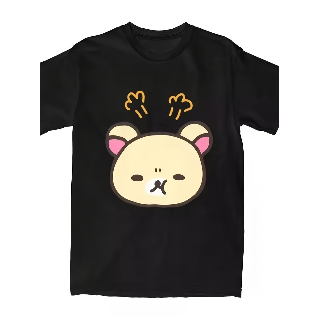 Camiseta Oversized T-shirt Casual Stylish Cartoon Cute Bear Pattern Breathable Confortável Linda Fofa Casual Confortávei