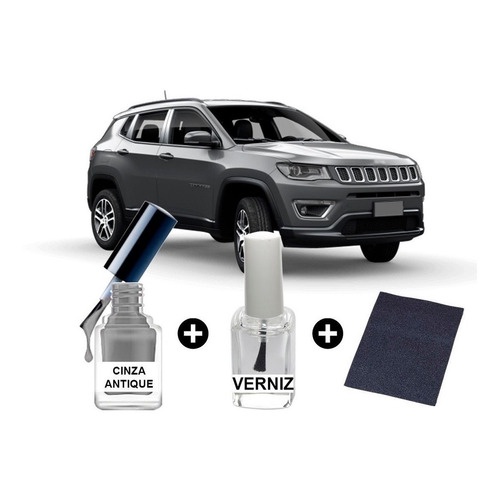 Tinta Tira Risco Automotiva Compass Cinza Antique 2019 2020