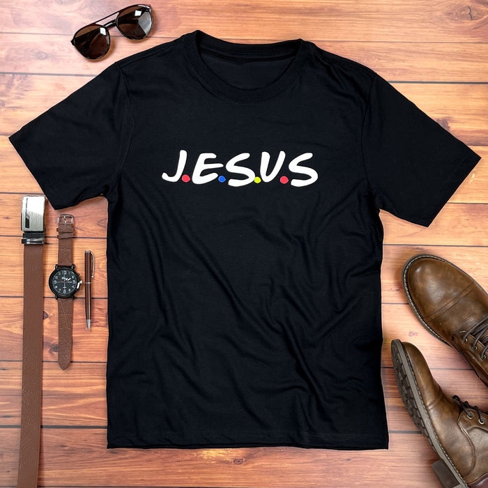 Camiseta Masculina Regular Fit Algodão Premium Gospel Cristã Evangélica J.E.S.U.S