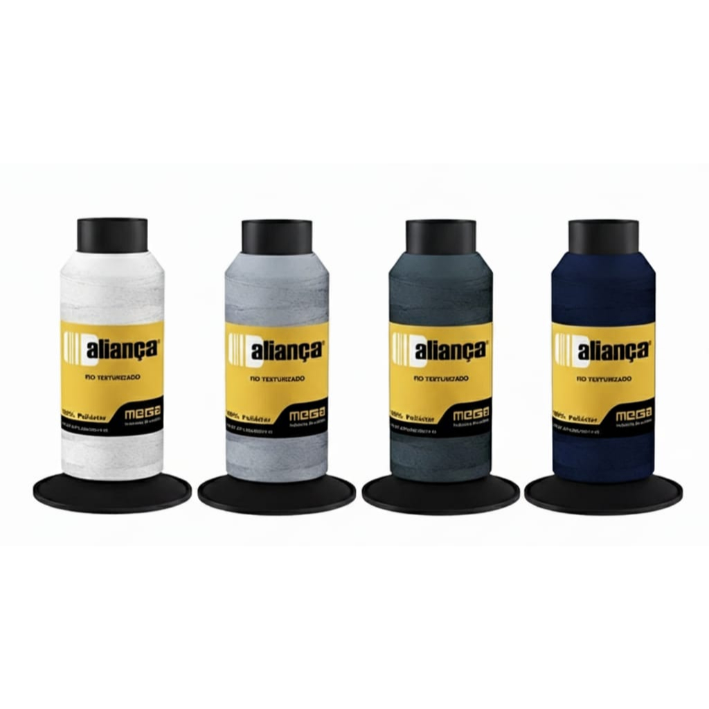 Kit4 Fio Para Overlok 100% Poliester Texturizado Aliança 70 Gr
