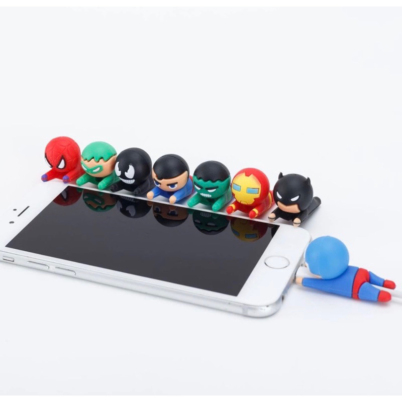 Protetor de cabo USB Personagens em silicone para celular protege de danos