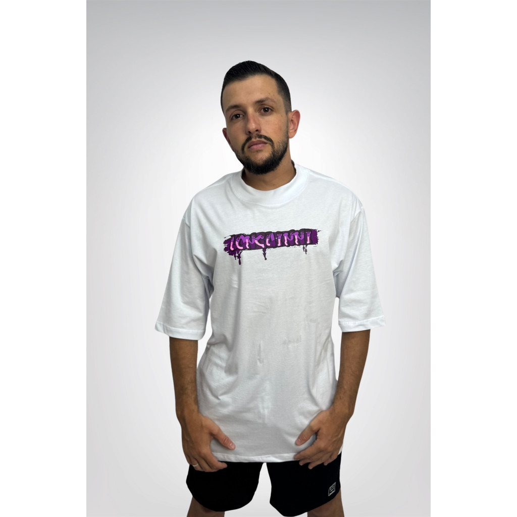 Camiseta Oversized 100% Algodão Graphic Back Branca