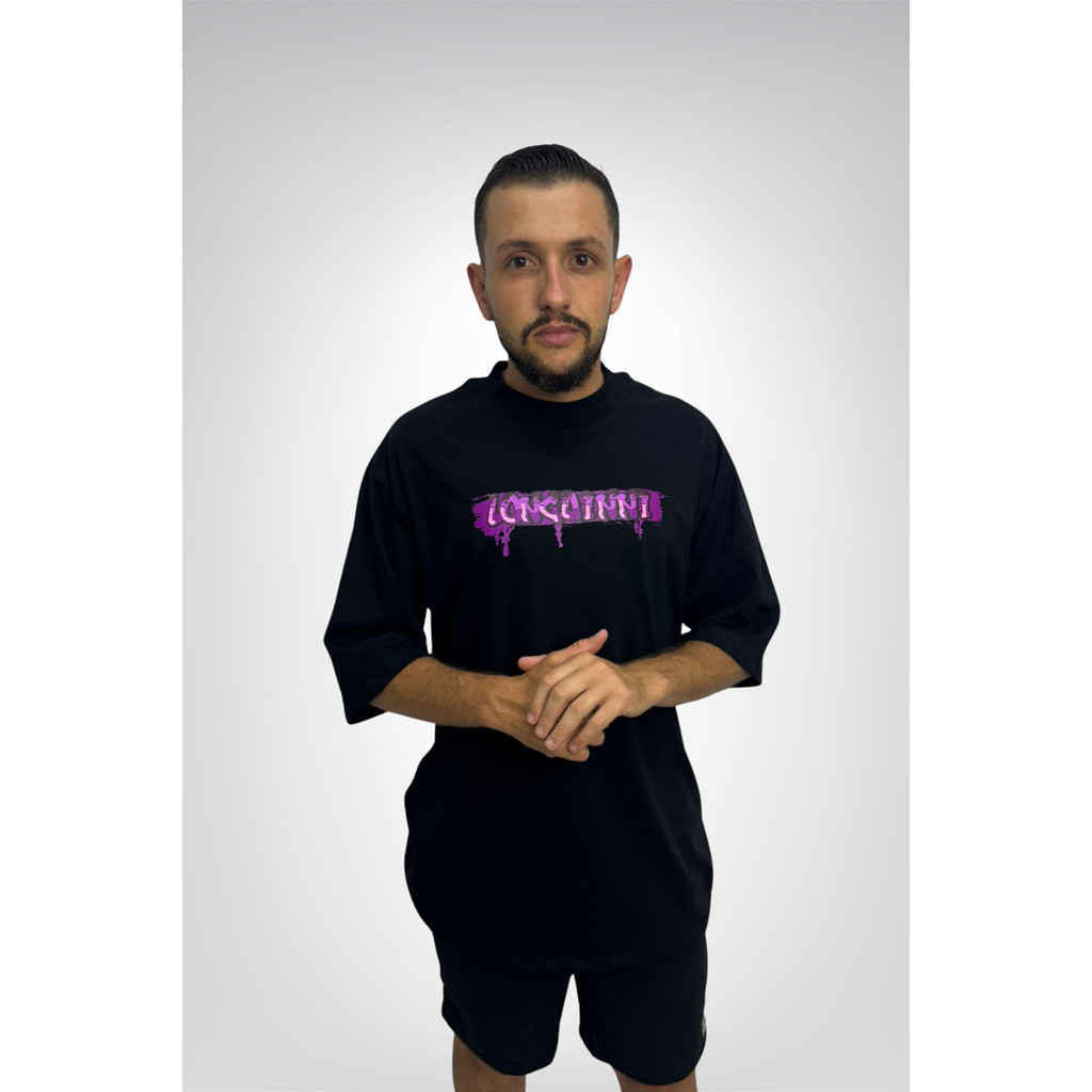 Camiseta Oversized 100% Algodão Graphic Back Preta