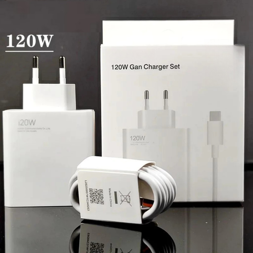 Carregador rápido de 120W 67W com 6A USB C cabo 1M para Mi Turbo Charge Turbo Power Cabo USB + Cabo Tipo C 120W