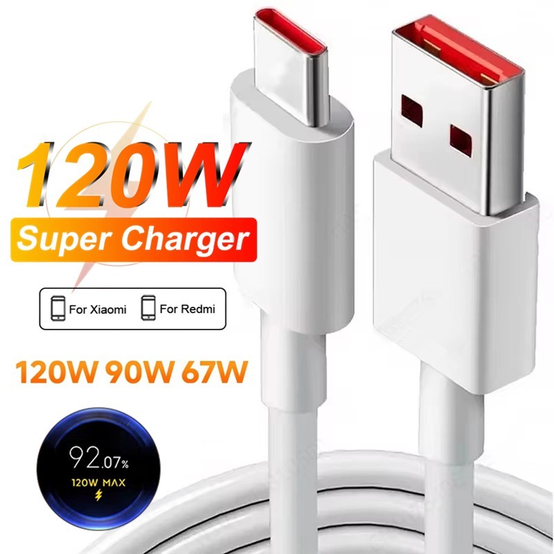 Cabo Tipo C Turbo 6A Ativa Mi Turbo Charge Ultra Rápido 120W 90W 67W