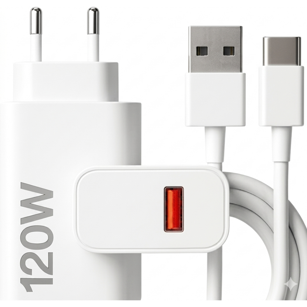 Carregador rápido de 120W 67W com 6A USB C cabo 1M para Mi Turbo Charge Turbo Power Cabo USB + Cabo Tipo C