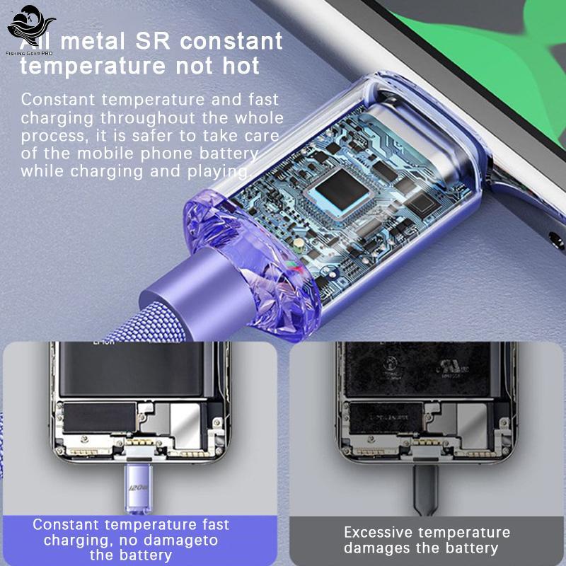PFG 120W USB Type C Cabo 6A Carregamento Rápido Fios Qui Charge Cabos De Dados FG