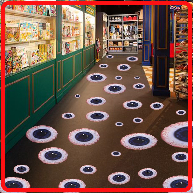 Adesivos De Chão De Abóbora De Halloween , Decoração surround De Atmosfera Assustadora , Globo Ocular , Cenas De Festas