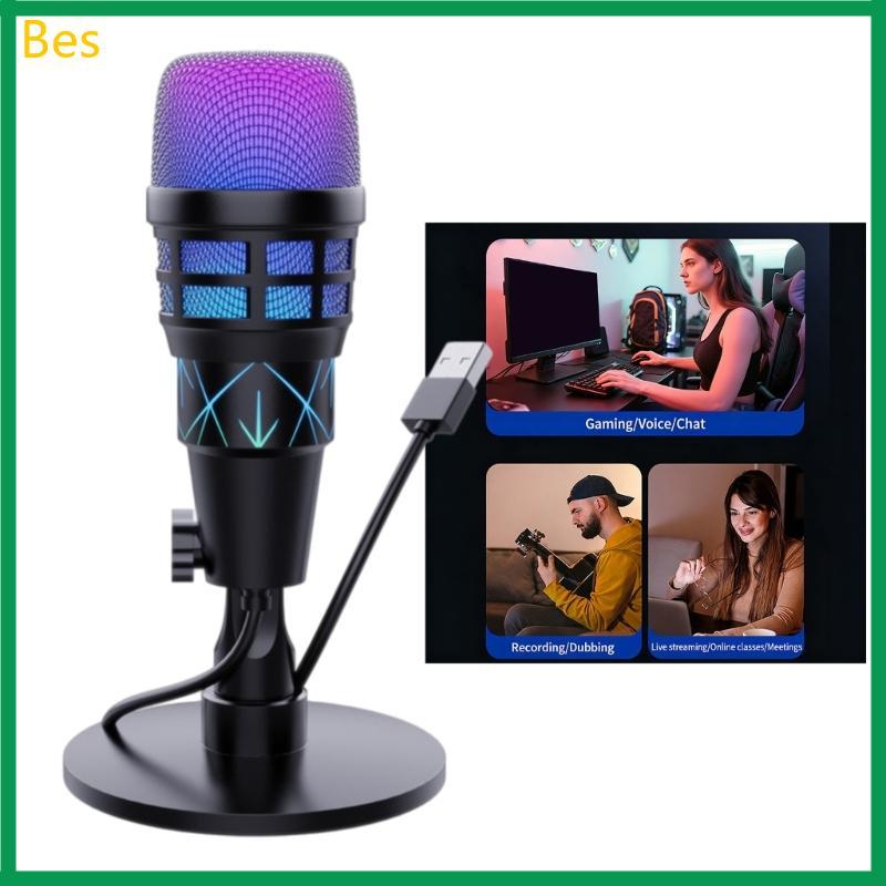 Bes Microfone Condensador Profissional Computador Laptop Gravação Gaming Mic Alto-Falante Para Telefone Cantando Streami
