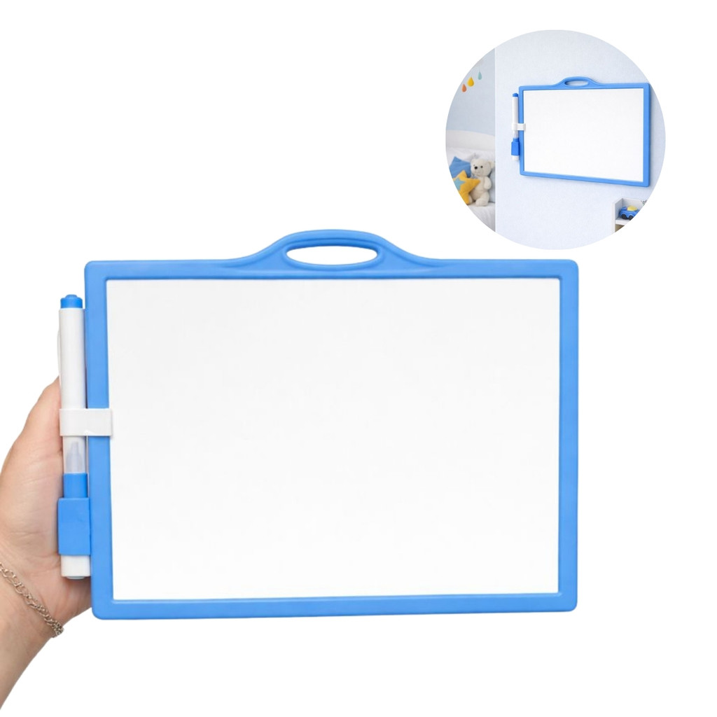 Lousa Infantil Quadro Branco Plástico 30x20cm Multiuso