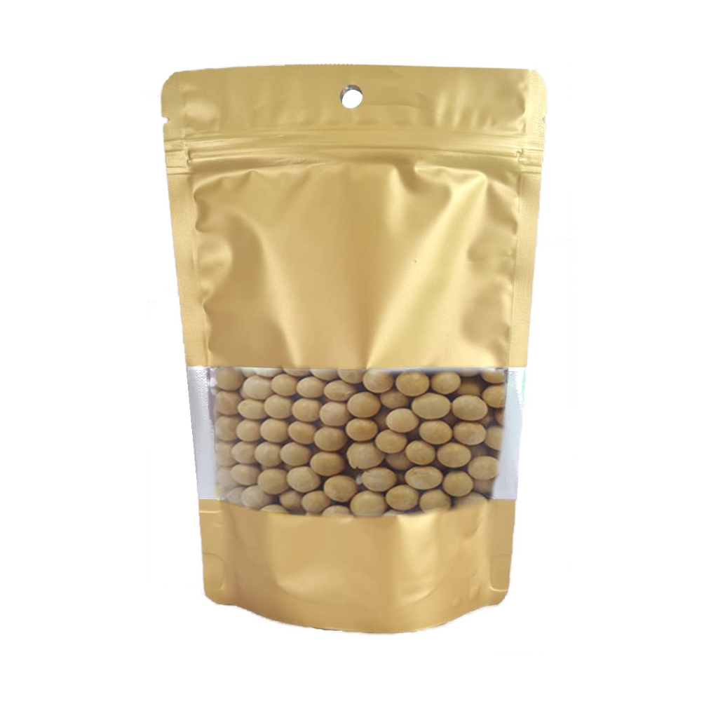Stand up Pouch Plastico Zip Lock 24x16cm 50un Dourado