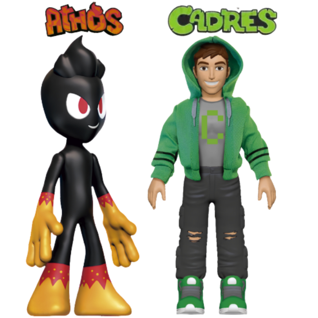 Bonecos Gamer Youtube Kit Athos e Cadres Vinil Original Algazarra
