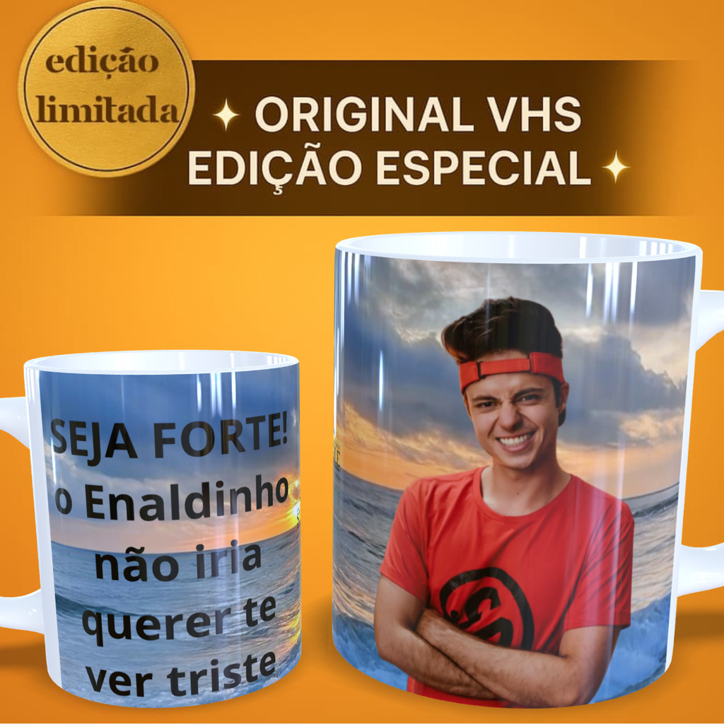 Caneca Enaldinho Meme Seja Forte Gamer Youtube Presente de Fã Criativo