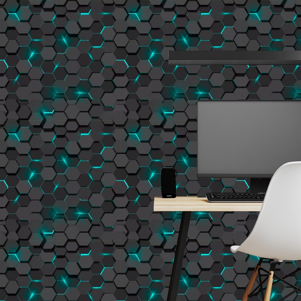Papel de Parede 3D Gamer  Adesivo Vinílico Decoração Studio, YouTube, Blogueiros | Rolo 3mx50cm