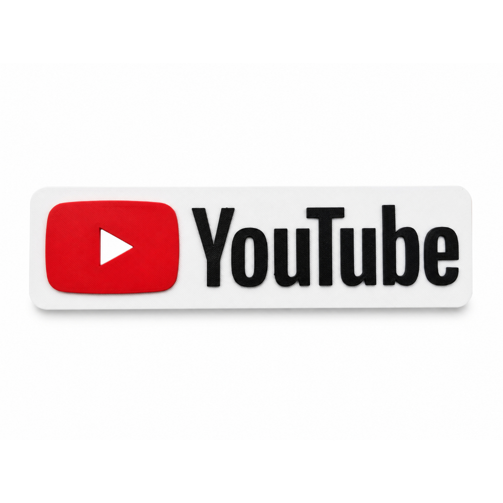 Placa YouTube 3D Para Setup Gamer Decoração Premium