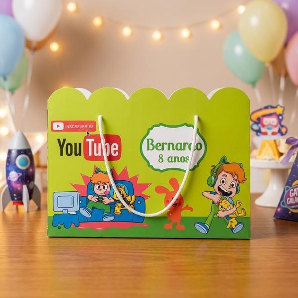 Sacolinhas Gato Galactico Youtube Gamer Verde Kit Surpresa Personalizada Lembrancinha Festa Infantil