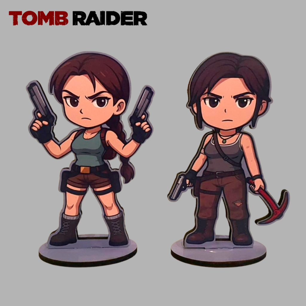 Totem tomb raider jogo Lara croft classica decoração gamer setup presente para estante games