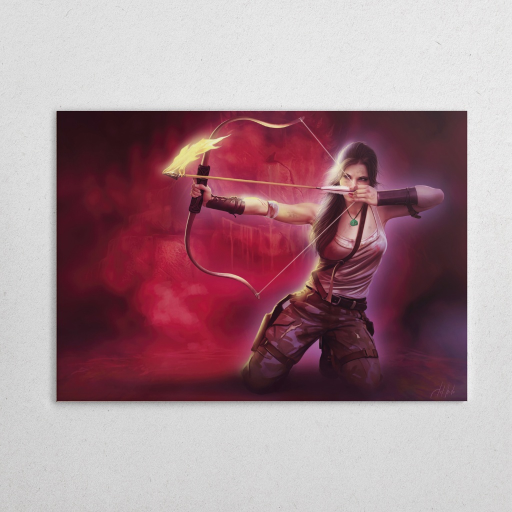 Placa Decorativa MDF Grande Tomb Raider Quadro Lara Croft Gamer Decoração Parede