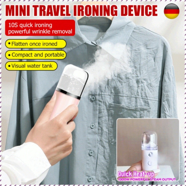 【Fast Heat Up】Mini Travel Steamer Portable Garment Steamer, 10s Fast Heat Up Cold Spray, Wrinkle Free For Travel Travel