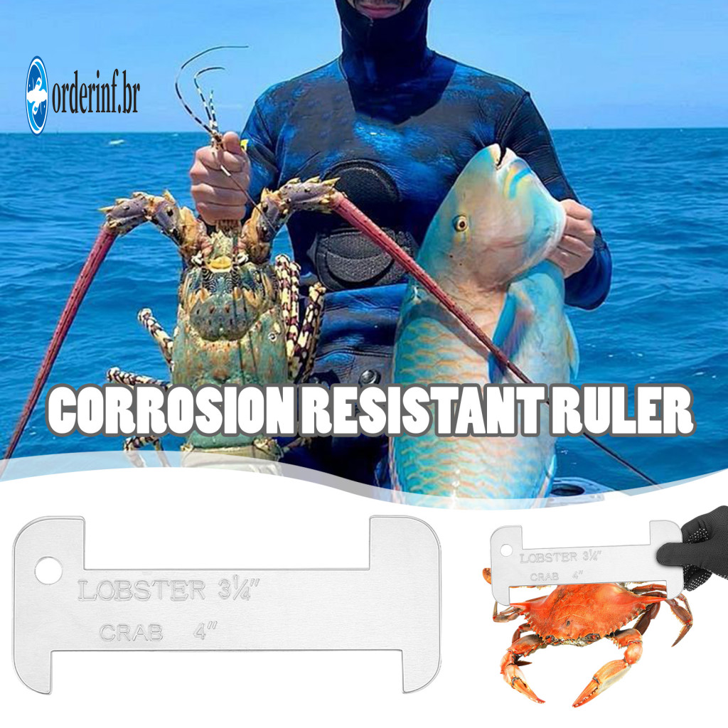 Corrosion Resistant Ruler Crab Size Gauge Tool Acrylic Measuring with Precise Scale Ergonomic Grip Portable Hanging Hole