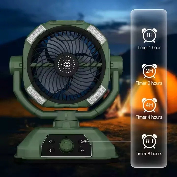 Ventilador portátil recarregável para uso externo, com bateria de 20000 mAh, alimentado por USB, ventilador de mesa com