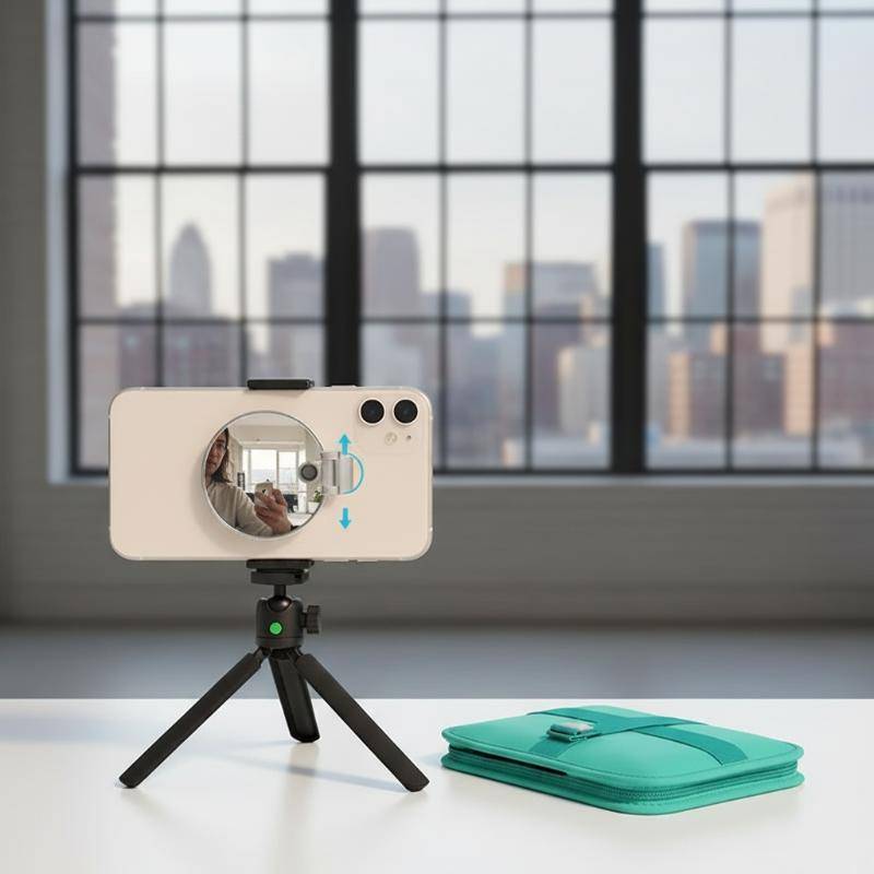 qo 10X Espelho Convexo Magnético Para Smartphone Beleza Selfie Streaming Fácil De Anexar De Maquiagem Ampliador Armários