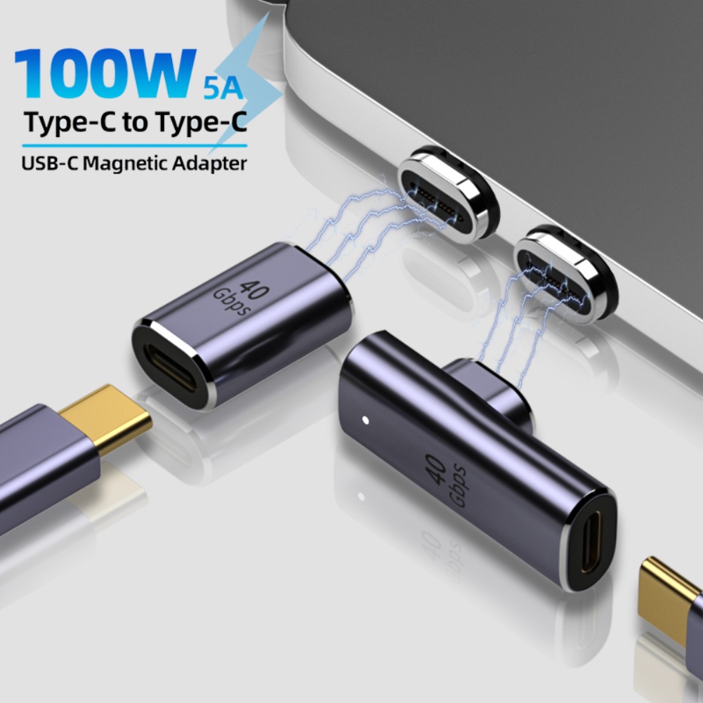 Adaptador De Carga Magnética USB4.0 Tipo C 40Gbps PD 100W Ímã De Carregamento Rápido USB Para Conversor 24Pins 8K @ 60Hz Cabo -