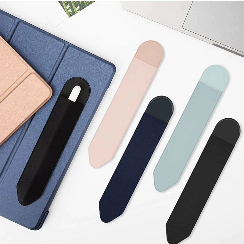 Couro Elástico Stylus Bolso Bolsa Acessórios Adesivo Caneta Manga Anexada Ao Caso Para AP P Ecil E Outras Canetas