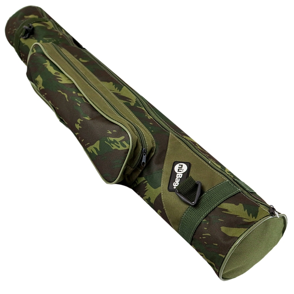 Bolsa Porta Varas De Pesca 1,90m Dobrável Camuflada Com Bolso Para Iscas E Acessórios Kit 05 ou 10