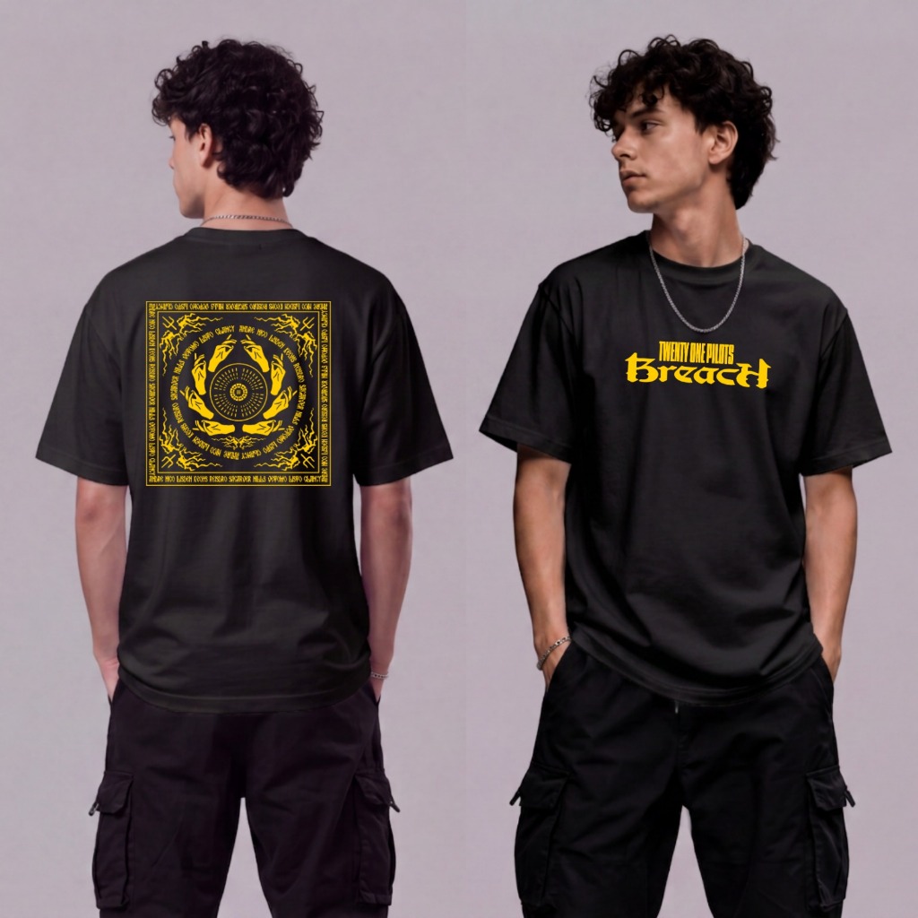 Camiseta Oversized Twenty One Pilots Breach Fan Merch Streetwear Unissex