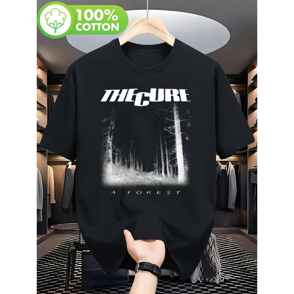 Camiseta T-shirt 2026 Camiseta Unissex The Cure A Forest Tour 80 Vintage Tree Print Music Fan Merch Confortável Estilosa