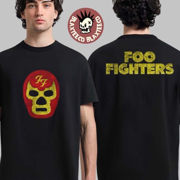 Music.Soul Camiseta Unissex Foo Fighters Los Angeles 2026 Venue Merch Lucha Red Mask Estampa Limitada Confortável Est...