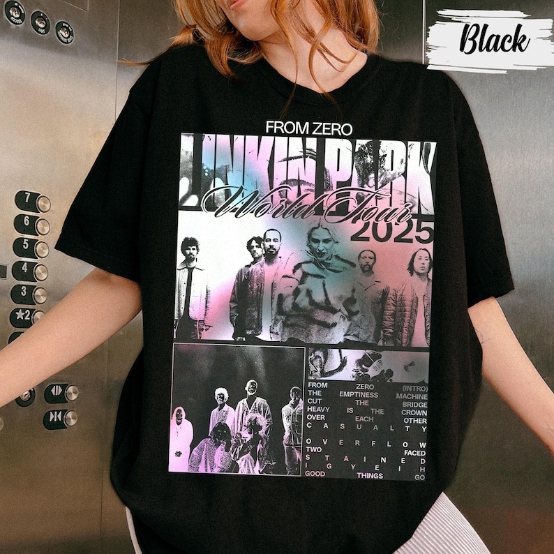 Music.Soul Camiseta Unissex Linkin Park From Zero World Tour 2025 Banda Rock Show Merch Confortável Moderna Divertida