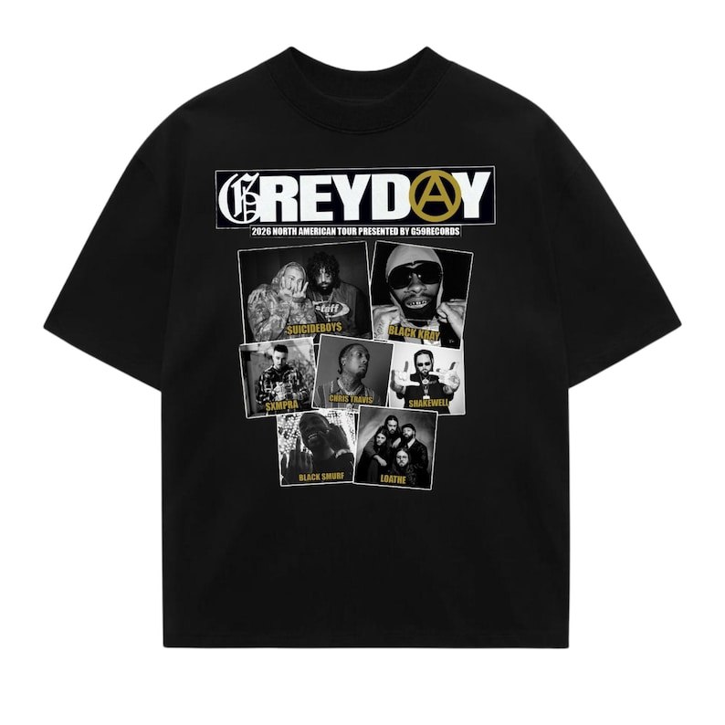 Camiseta GreyDay 2026 Tour v11 G59 Merch Hip - Hop Premium Moderna Atemporal Tendência