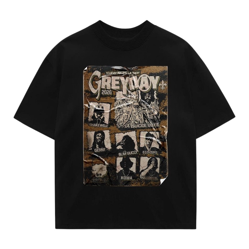 Camiseta GreyDay 2026 Tour G59 Merch Hip - Hop Concert Premium Moderna Estilosa Moda