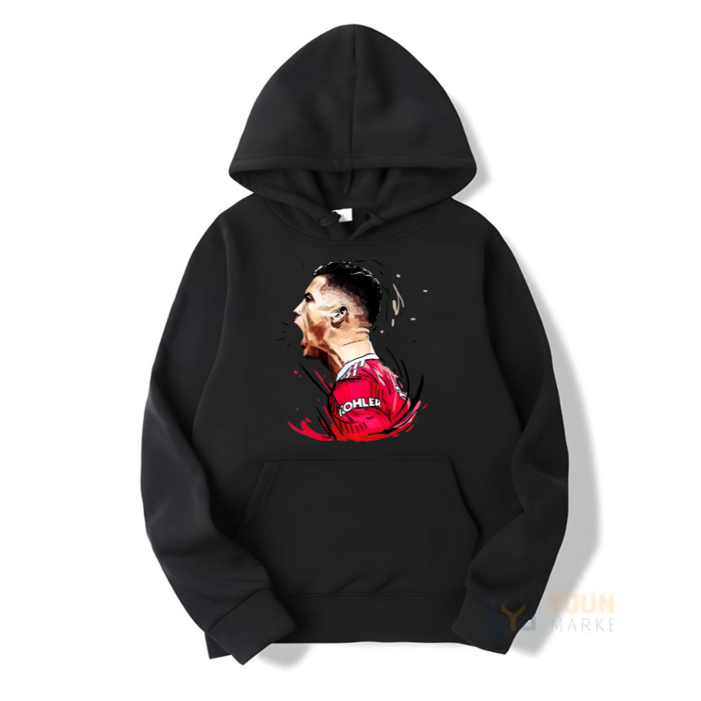 Moletom Cristiano Ronaldo Infantil 08 ao 16 CR7 Desenho Blusa Canguru Algodão Masculina Feminina Unissex
