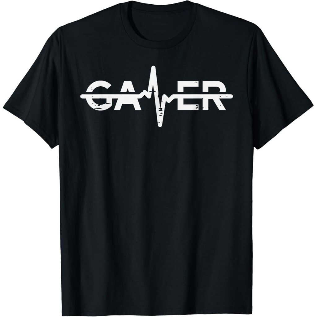 Camiseta Masculina Engraçada Para Presente De Videogame Gamer Heartbeat