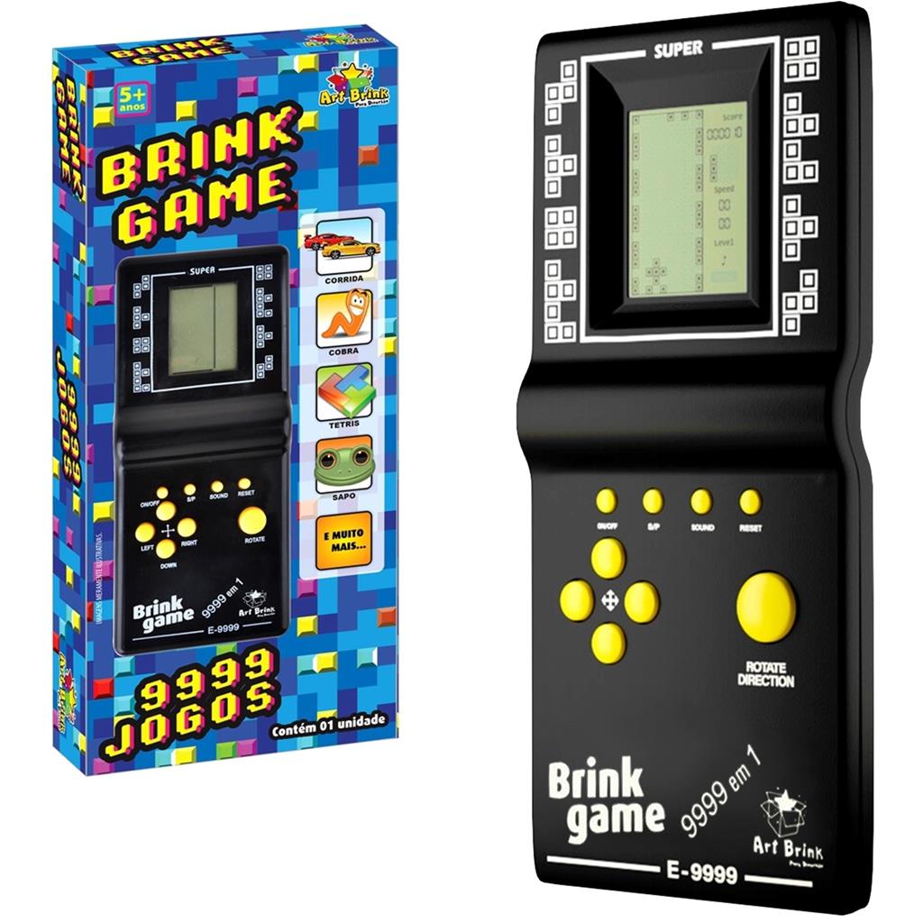 Console Brick Game 9999 In 1 Standard Cor Preto - Art Brink