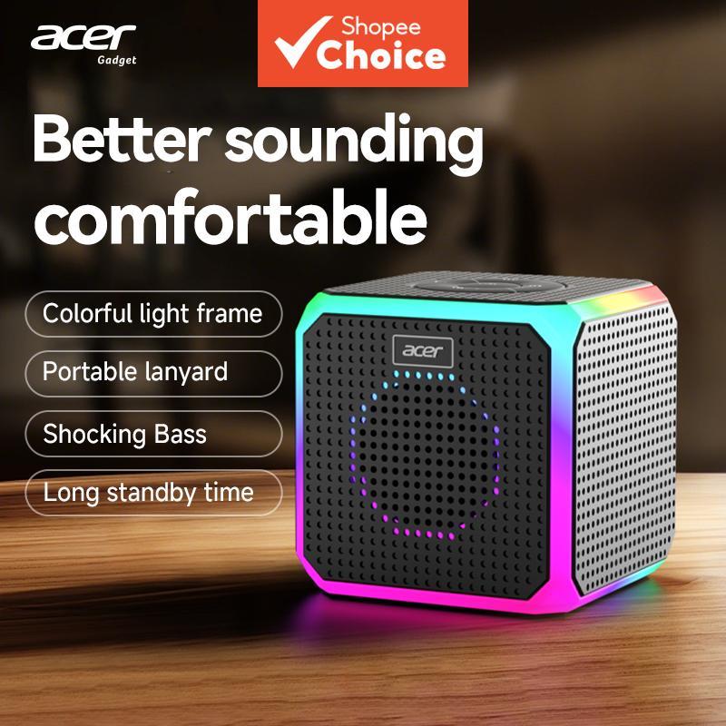 Caixa de Som Portátil Acer OSK254 Bluetooth 5.4 Subwoofer Luzes RGB Som Surround Alcance 10m Tipo C