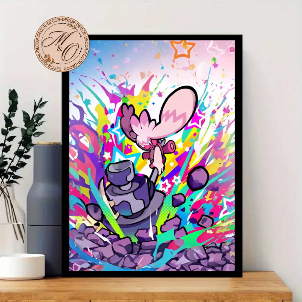 Quadro Decorativo Parede Casa Luxo Quarto Pokemon Jogo Anime Tinkaton Varios Tamanhos Modelos 1 Peça