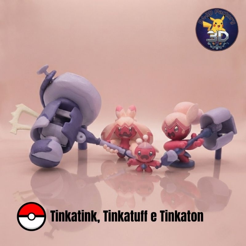 Pokemon Tinkatink Tinkatuff e Tinkaton Kit com 3 Action Figure Premium